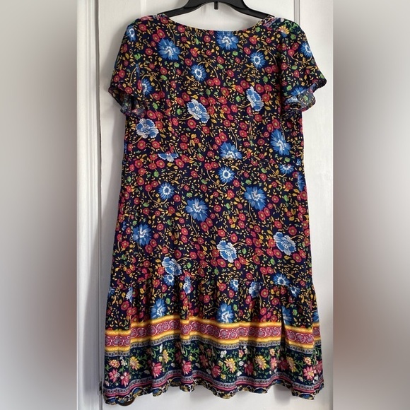 Cupshe Women’s Bohemian Casual Short Sleeves V-Neck Floral Wrap Peplum. Sz: Med - Picture 1 of 10